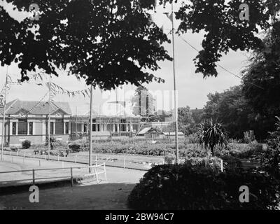 Vue sur Central Park à Dartford , Kent . 1937 . Banque D'Images