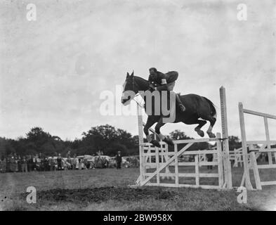 Un spectacle de chevaux à Westerham , Kent . Le concours de saut de spectacle . 1936 Banque D'Images