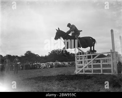 Un spectacle de chevaux à Westerham , Kent . Le concours de saut de spectacle . 1936 Banque D'Images