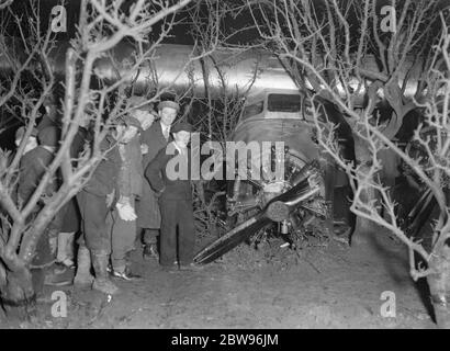 Southern Star , crash d'un avion de courrier australien à Swanley , Kent . 21 décembre 1931 Banque D'Images