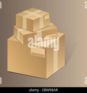 Illustration de la boîte de livraison, avec un joli vecteur d'arrière-plan Illustration de Vecteur