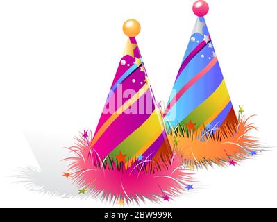 Illustration d'une casquette d'anniversaire, avec fond noir vectoriel Illustration de Vecteur