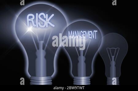 Écriture manuscrite écriture de texte gestion des risques. Photo conceptuelle évaluant et contrôlant les futures menaces pour l'entreprise Banque D'Images