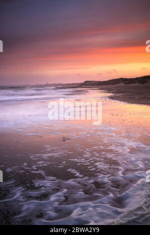 Coucher de soleil sur Southbourne Beach Banque D'Images