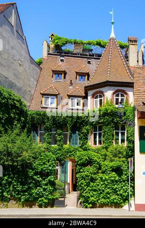 Maison résidentielle de charme de Saint Alban-Vorstadt, dans la vieille ville de Bâle, canton de Bâle, Suisse. Banque D'Images