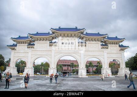 Taipei, Taïwan- Jan 2020: Place de la liberté taipei à côté de la salle nationale du mémorial chiang kai-shek située dans le district de Zhongzheng. Célèbre site d'intérêt pour Banque D'Images