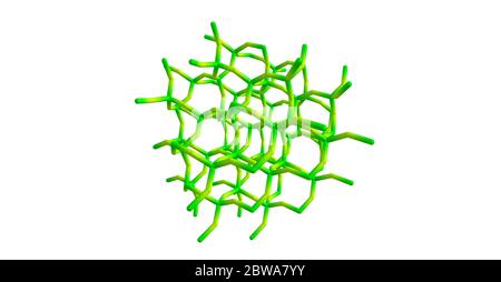 Le quartz est un minéral composé d'atomes de silicium et d'oxygène dans un cadre continu de tétraèdres d'oxygène de silicium SiO4. illustration 3d Banque D'Images