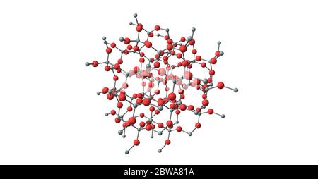 Le quartz est un minéral composé d'atomes de silicium et d'oxygène dans un cadre continu de tétraèdres d'oxygène de silicium SiO4. illustration 3d Banque D'Images
