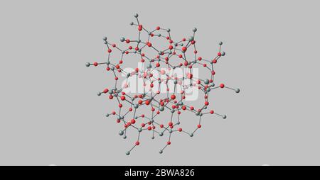 Le quartz est un minéral composé d'atomes de silicium et d'oxygène dans un cadre continu de tétraèdres d'oxygène de silicium SiO4. illustration 3d Banque D'Images