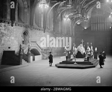 Le mensonge dans l'état du roi George V à Westminster 23 janvier 1936 Banque D'Images