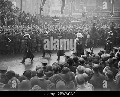 Les funérailles du roi George V Royal lors de la procession à Paddington le 28 janvier 1936 Banque D'Images