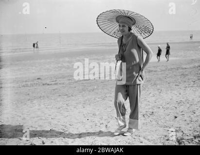 Sur le Lido Mlle Suzanne Lenglen 25 août 1926 Banque D'Images