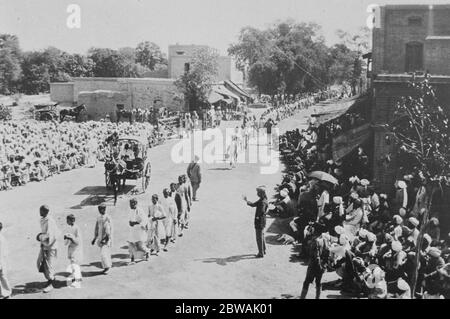 Dans le sillage du massacre d'Amritsar et de l'attaque contre Mlle Marcella Sherwood . Le général Dyer a érigé un stand de flagellation au milieu de la voie où Mme Sherwood est tombée , habitée par des troupes britanniques pour punir les habitants du pays le 1919 avril Banque D'Images