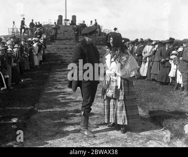 Tournage d'une scène de ' The Manxman ' , histoire d'amour étoilé sur l'île de Man . Réalisé par George Loane Tucker et avec Elisabeth Risdon . 1916 Banque D'Images