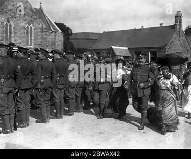 Tournage d'une scène de ' The Manxman ' , histoire d'amour étoilé sur l'île de Man . Réalisé par George Loane Tucker et avec Elisabeth Risdon . 1916 Banque D'Images