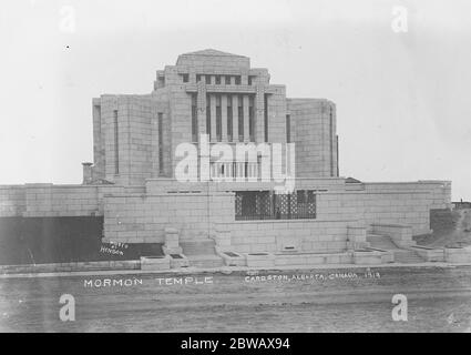 Temple New Mormon à Cardston (Alberta), Canada, le 9 mars 1920 Banque D'Images