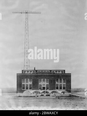 La plus grande station sans fil du monde a ouvert ses portes à Rocky point . Près de Port Jefferson New York une des neuf stations de réception 22 novembre 1921 Banque D'Images