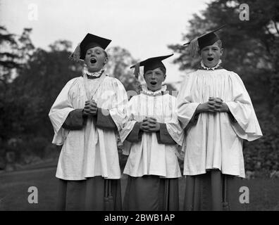 Les garçons de St Mary of the Angels Song School , Highgate , Londres . 22 septembre 1936 Banque D'Images