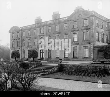 Où la princesse Mary passera une partie de sa lune de miel . Weston Park , la maison Shropshire du comte et de la comtesse de Bradford . 3 février 1922 Banque D'Images