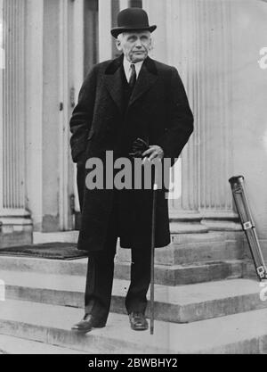 Frank B Kellogg , ambassadeur des États-Unis à Londres . 12 janvier 1924 Banque D'Images