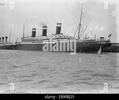 Les États-Unis Linesr ' SS Leviathan ' à Southampton 4 novembre 1931 Banque D'Images