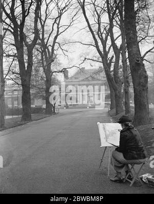 Au Ranelagh Club , Barnes , West London , vue sur le Club House . 2 avril 1936 Banque D'Images