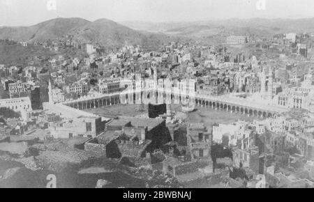 Ex Sultan nouvelle maison . Une vue birdseye de la Mecque , la capitale religieuse de l'Islam , à laquelle il est rapporté , l'ex Sultan de Turquie se poursuit pour rejoindre d'autres dignitaires de Constantinople qui y ont déjà pris refuge . 7 décembre 1922 Banque D'Images