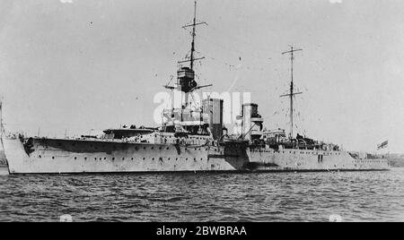 HMS Frobisher un croiseur lourd de classe Hawkins 15 janvier 1927 Banque D'Images