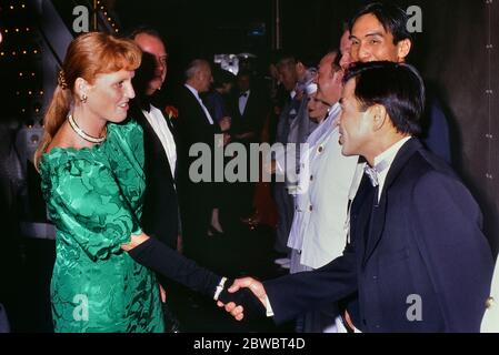 Sarah Ferguson « duchess of York » à la rencontre de tout ce que va Cole porter. Prince Edward Theatre, Londres, Angleterre, Royaume-Uni. 1989 Banque D'Images