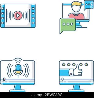 Jeu d'icônes de couleur RVB vidéographie Illustration de Vecteur