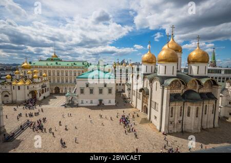 La place de la cathédrale au Kremlin de Moscou Banque D'Images