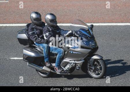 BMW 1600 GTL; motard; deux véhicules à roues, motos, véhicules, routes, motos, motards motorisés sur l'autoroute M6 Chorley, Royaume-Uni Banque D'Images