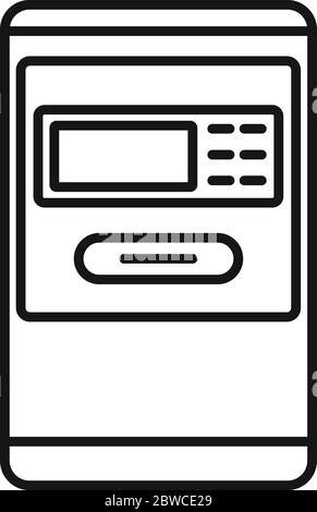 Icône de distributeur automatique de billets d'aéroport. Contour aéroport atm machine vector icône pour la conception de Web isolé sur fond blanc Illustration de Vecteur