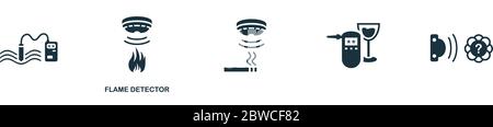 L'icône du détecteur de flamme. L'élément de la simple collecte d'icônes des capteurs. L'icône de création d'interface utilisateur Détecteur de flamme, ux, apps, logiciels et des infographies Illustration de Vecteur
