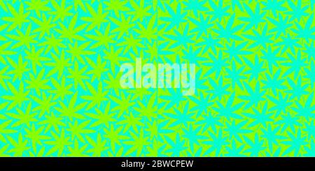 Motif vert abstrait sans couture avec feuilles de cannabis. Illustration vectorielle. Illustration de Vecteur