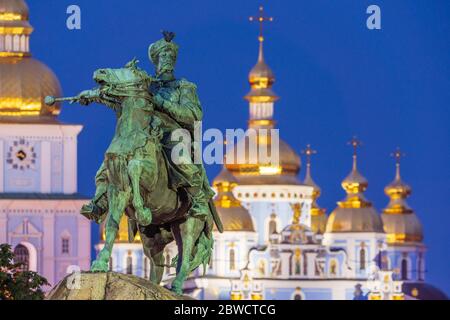 Monument Bohdan Khmelnytsky, Kiev, Ukraine Banque D'Images