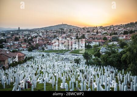 Cimetière de Sarajevo en Bosnie Banque D'Images