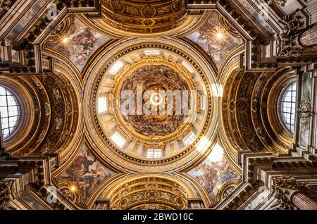 Plafond de Sant'Agnese à Agon à Rome Banque D'Images