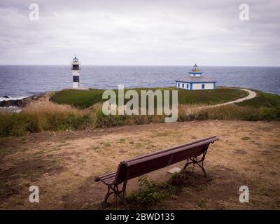 Faro de isla Pancha. Ribadeo. Lugo. Galice. Espagne Banque D'Images