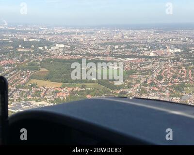 Anvers Belgique vue depuis un avion d'hélice Banque D'Images