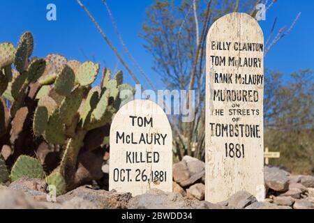 Boothill Graveyard, Tombstone, Comté de Cochise, Arizona, USA Banque D'Images