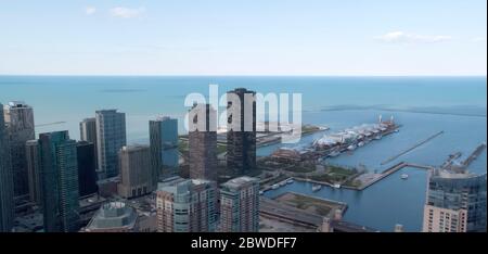 Chicago et Navy Pier Lake Michigan, États-Unis Banque D'Images