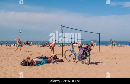 Oak Street Beach Lake Michigan, Chicago, Illinois, États-Unis Banque D'Images