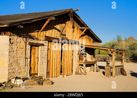 Stable dans les studios Old Tucson, Tucson, Arizona, USA Banque D'Images