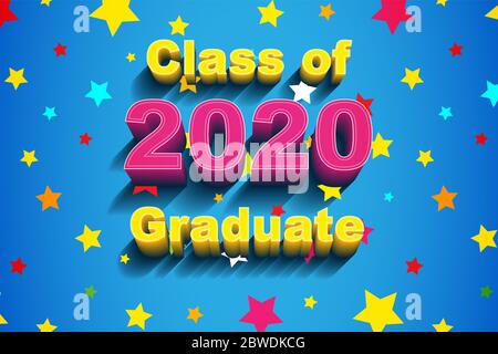 Classe de 2020 textes avec graduation. Banque D'Images