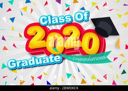 Classe de 2020 textes avec graduation. Banque D'Images