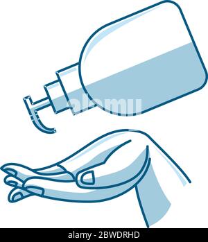 Illustration de l'illustration du vecteur de savon liquide désinfectant pour la main de lavage Illustration de Vecteur