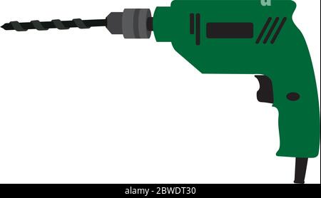 Modèle graphique de conception de perceuse électrique vecteur isolé Illustration de Vecteur
