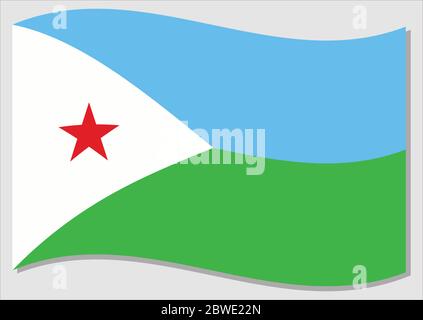 Drapeau de Djibouti graphique vectoriel. Illustration du drapeau djiboutien. Drapeau de Djibouti wavin dans le vent est un symbole de liberté et d'indepe Illustration de Vecteur