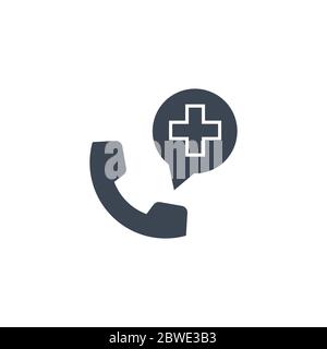 Icône de glyphe vectoriel lié au téléphone d'urgence. Illustration de Vecteur